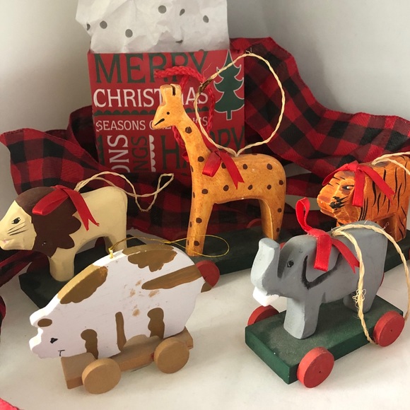 Vintage Other - VINTAGE Pull Toy Ornaments (Set of 5)